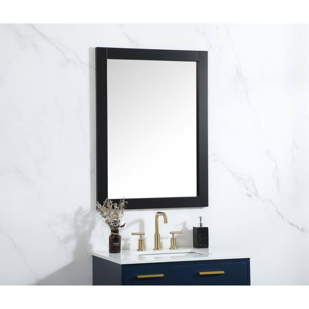 Alt View 4. Elegant Decor - Aqua vanity mirror 27x36 inch in black - Black.