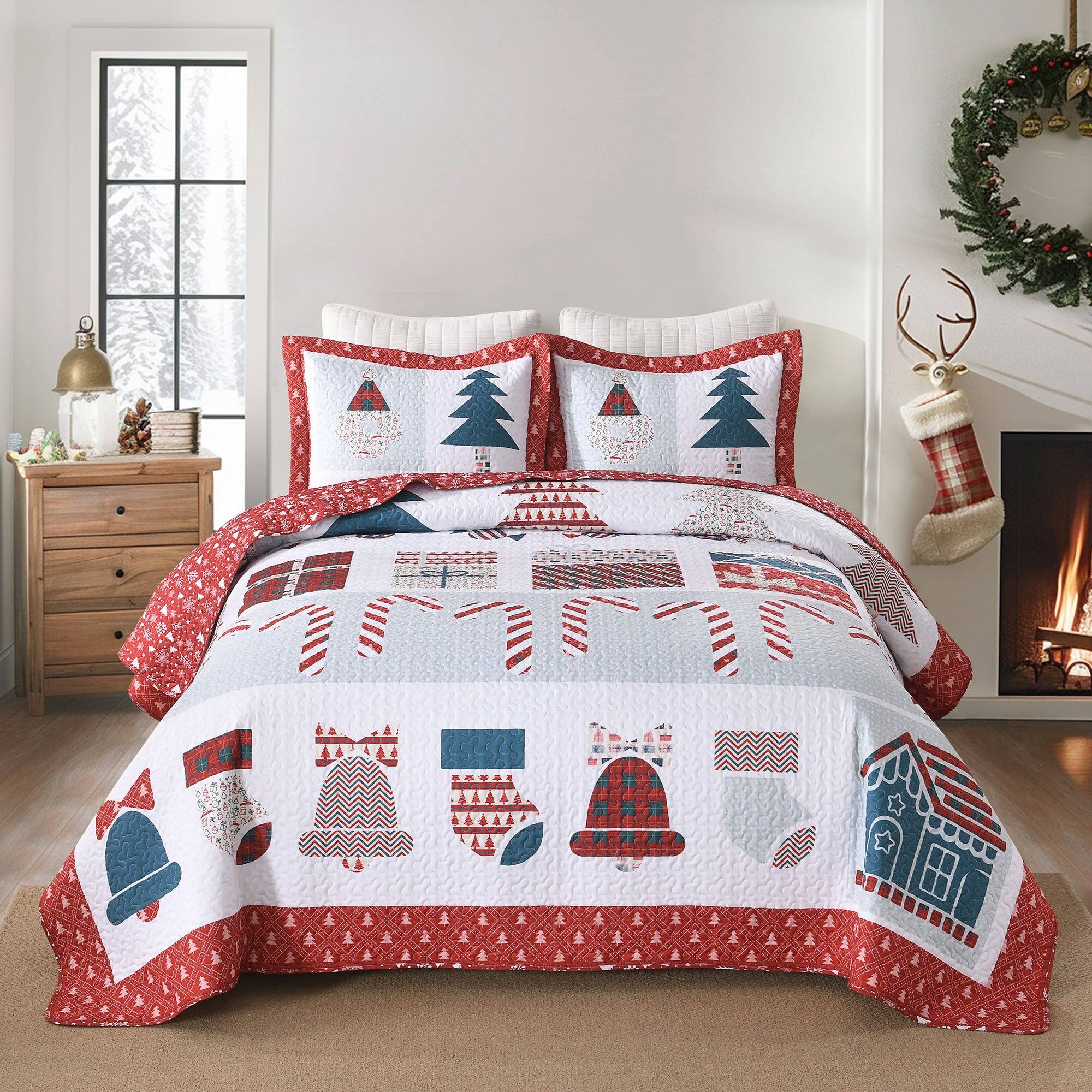 christmas-marcielo-3-pcs-candy-cane-polyester-quilt-bedspreads-set