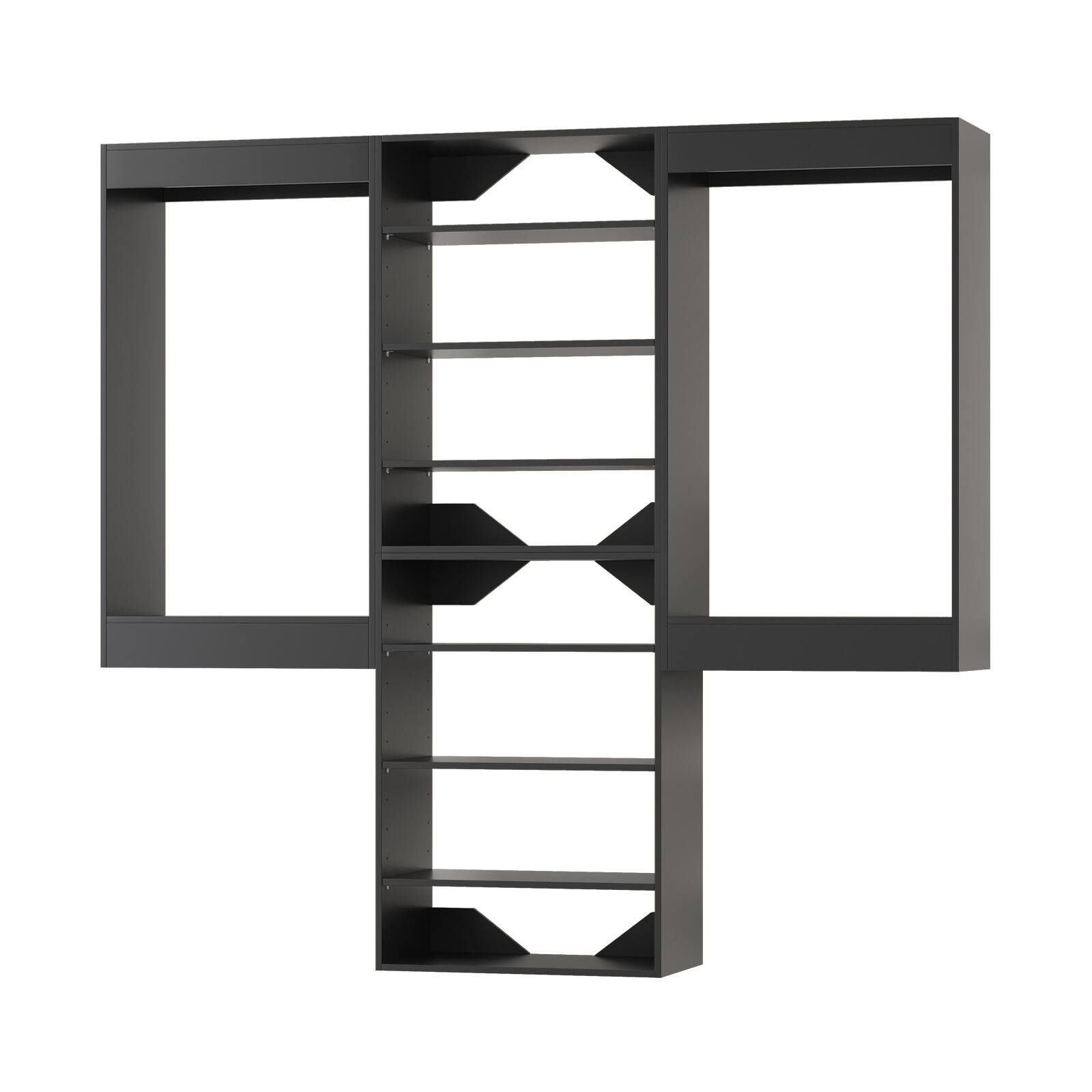 Alt View 5. Roomtec - Roomtec 84 in Black Modular Closet System Unit-Customizable Wall Mounted Walk-In Closets for Bedroom or Walk-in Closet - Black.