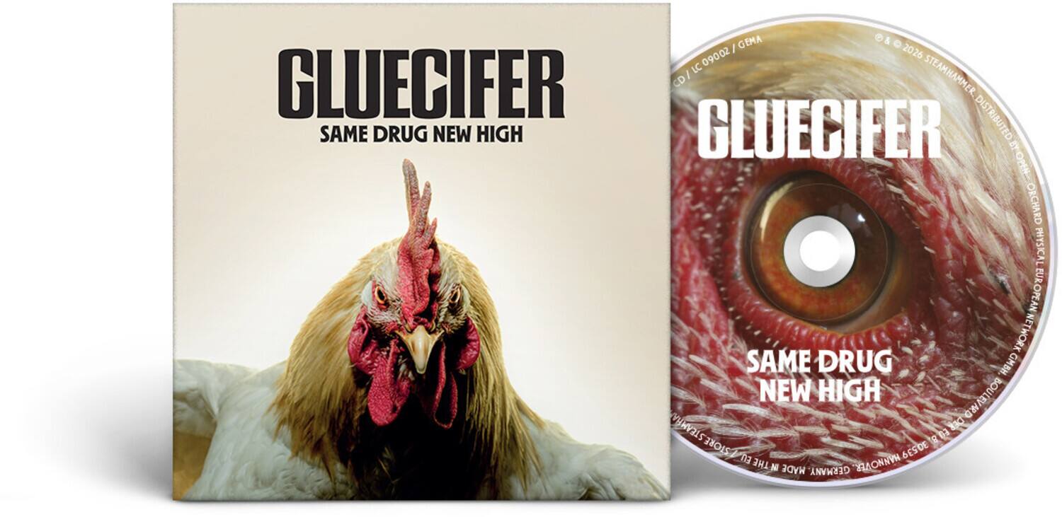 GEMA & I 2026 09002 LC I STEAMHAMMER GLUECIFER CD SAME DRUG NEW HIGH GLUECIFER DISTRIBUTED BY OPEN ORCHARD PHYSICAL EUROPEAN NETWORK SAME DRUG GMBH. NEW HIGH BOULEVARD AR HA DER STEAMHAMMER 03 STORE 30539 EU THE HANNOVER M MADE GERMANY