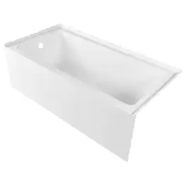 VEVOR - Alcove Bathtub, 60" x 30" Contemporary Alcove Acrylic Bathtub, Soaking Bath Tub with Left Hand Drain and Overflow Hole - White