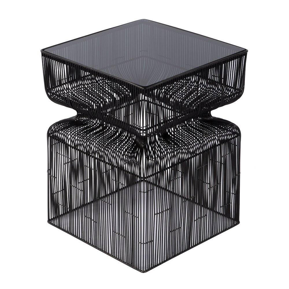 Front. Butler Specialty - Ivar 14 in. W Square Stainless Steel Modern End Table - Bronze.
