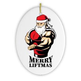 OrnamentallyYou - Merry Liftmas Gym Lifting Christmas Ornament - Multi-colored