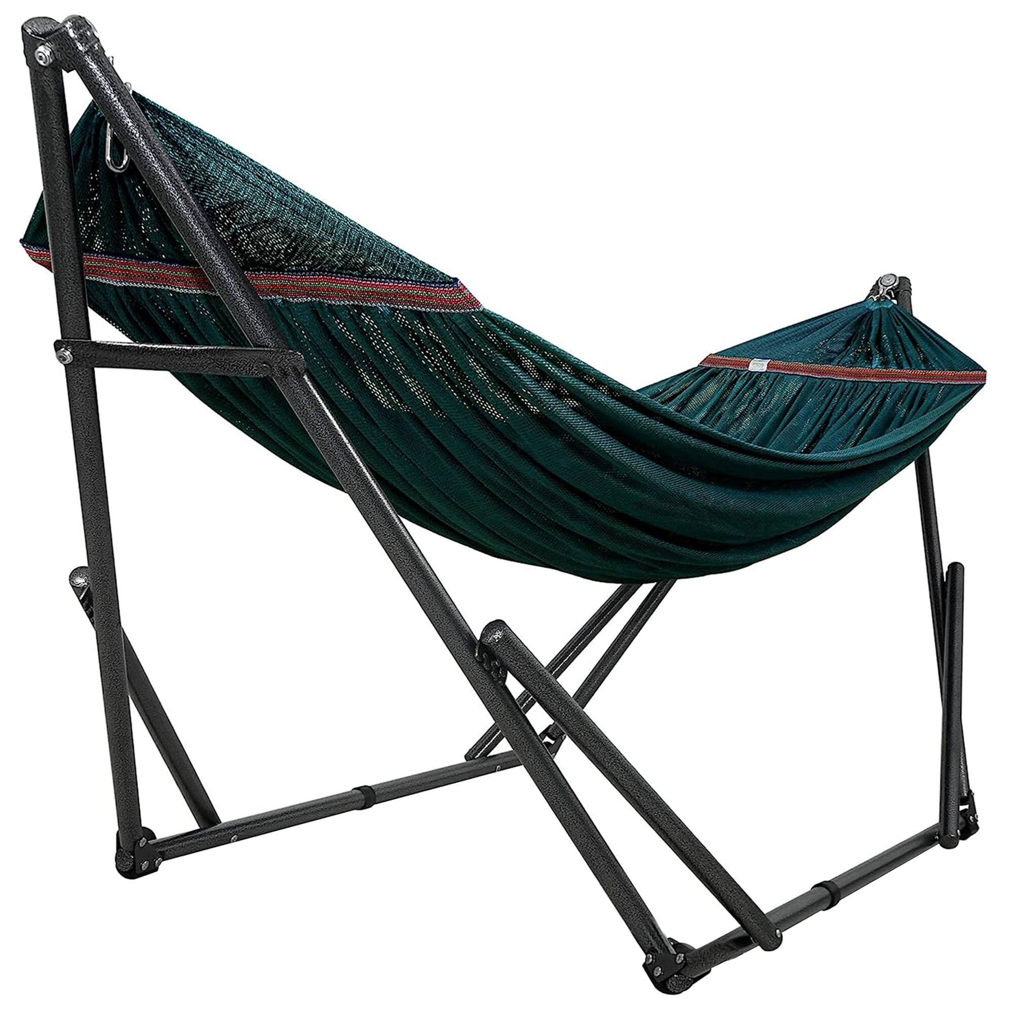 Alt View 1. Tranquillo - Tranquillo Universal 116" Double Hammock with Adjustable Stand and Bag, Peacock - 12. Uni Peacock.