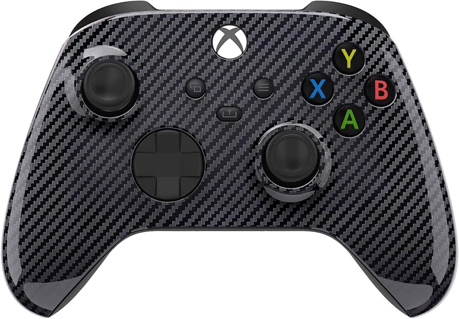 Front. Custom Controllerzz - Custom Wireless Controller for Xbox Series X|S, Xbox One, & PC - Glossy Carbon Fiber.