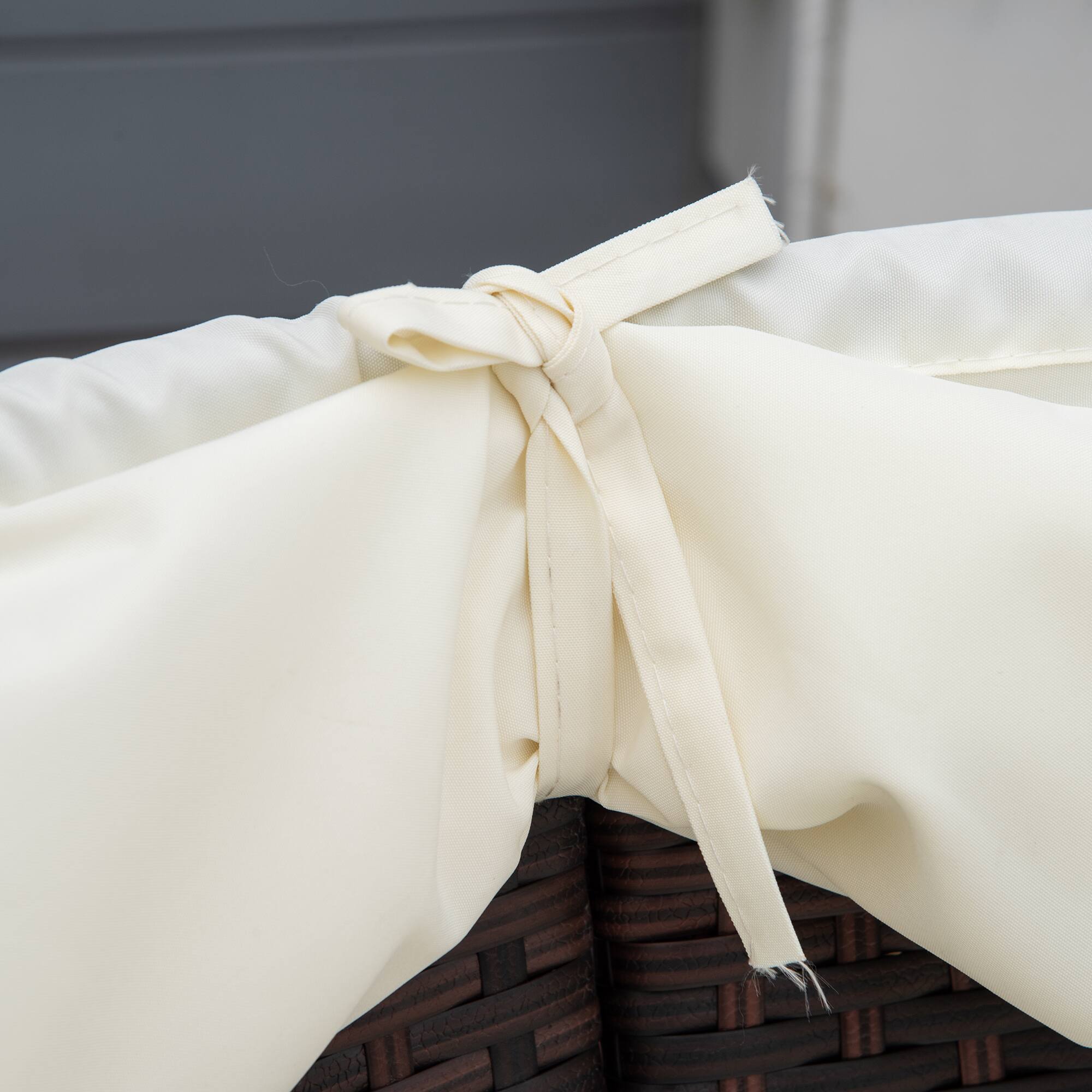 Alt View 7. Outsunny - 4-Piece Round Convertible Daybed with Cushions, Outdoor PE Rattan Patio Wicker Sofa Set - Cream White.