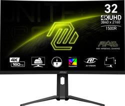 MSI - MAG321CUP 32" Curved UHD 160Hz 1ms Adaptive Sync Gaming Monitor with HDR400 (DisplayPort, HDMI,USB-C ) - Black - Front_Zoom