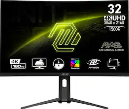 MSI - MAG321CUP 32" Curved UHD 160Hz 1ms Adaptive Sync Gaming Monitor with HDR400 (DisplayPort, HDMI,USB-C ) - Black