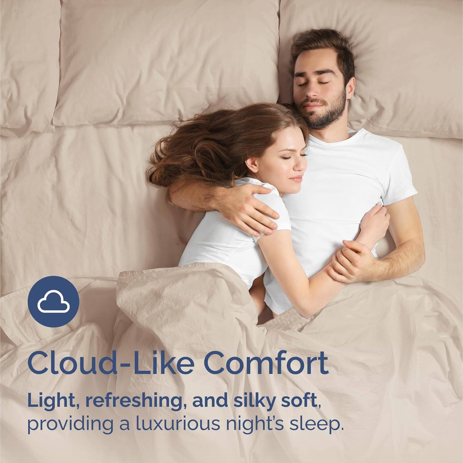 CGK Linens - 100% Rayon from Bamboo Cooling 4 Piece Sheet Set - Deep Pocket Soft Bed Sheets - King - Wheat - Thumbnail 3