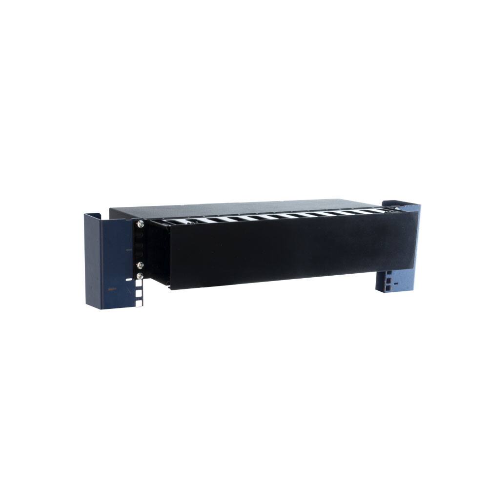Alt View 2. RackSolutions - RackSolutions 2U Horizontal Patch Cable Organizer Box/Duct - Black.
