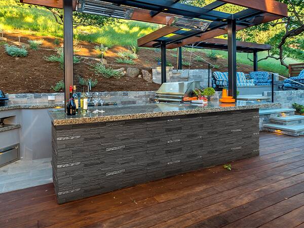 Alt View 6. LOVMOR - 1 Pack Faux Stone Wall Covering Panels PU Stone Veneer Interior Exterior Siding for DIY Projects - Roman Black Stone.