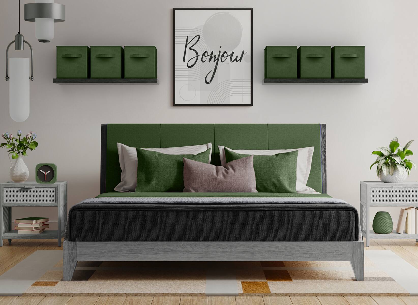 Alt View 1. Sorbus - Sorbus Fabric Storage Cubes, 8 Foldable Storage Bins for Organizing Pantry, Cubbies, Toy Box, Clothes Storage - Dark Green.