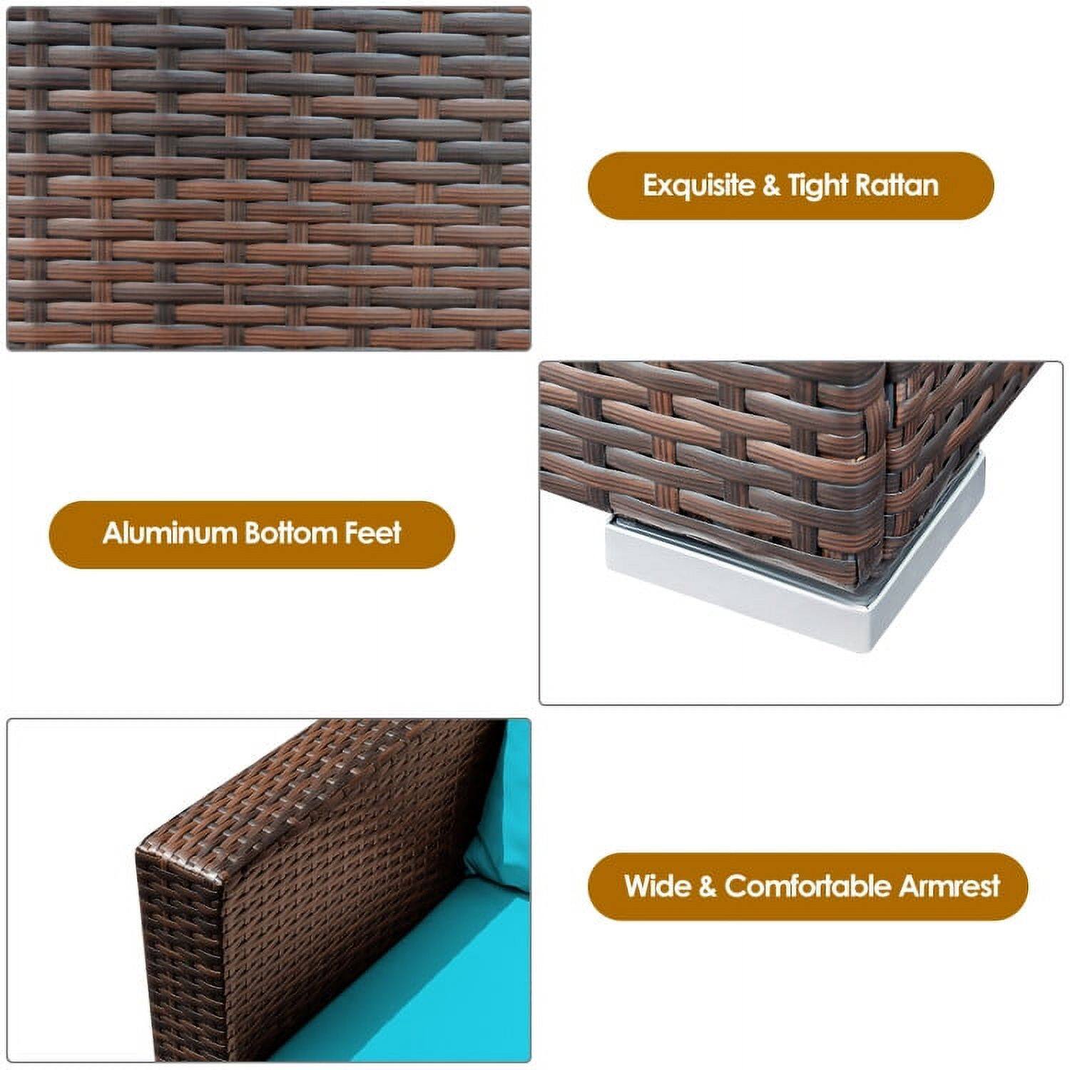 Exquisite & Tight Rattan  
Aluminum Bottom Feet  
Wide & Comfortable Armrest