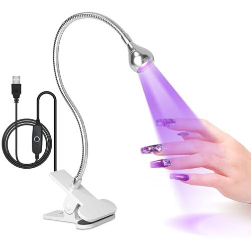 Front. Stylel Star - Lamp Led Manicure Dryer Curing Light Black Gooseneck Clamp Gel Nails Usb Powered Gellight Beads Wavelength 395 Also.