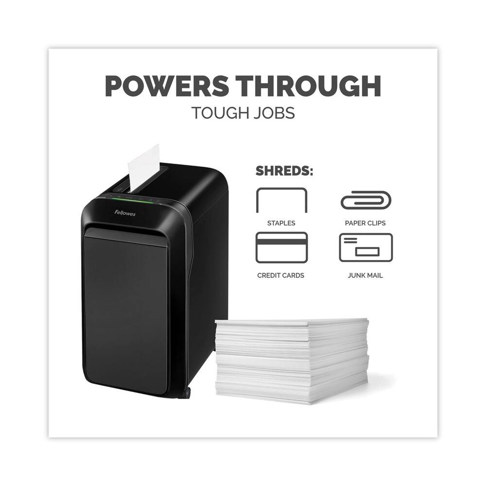 POWERS THROUGH TOUGH JOBS

SHREDS:
- STAPLES
- PAPER CLIPS
- CREDIT CARDS
- JUNK MAIL