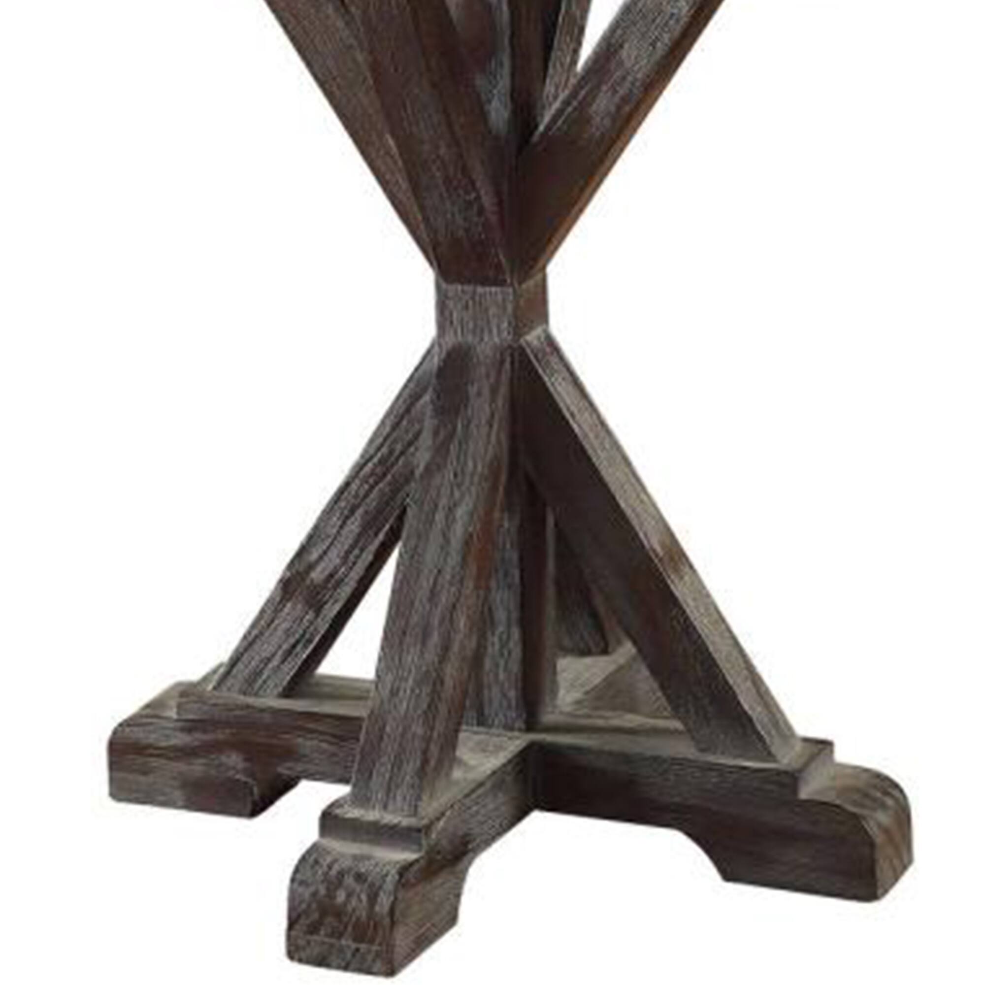 Alt View 2. Manhattan Lane - Marble Top End Table With Wooden Tri Pod Base - White, Brown.