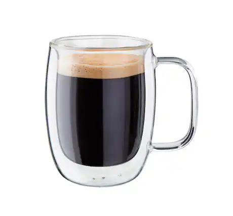 Front. ZWILLING - ZWILLING Sorrento Plus 2-pc Double-Wall Glass Double Espresso Mug Set - Clear.