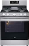 LG - 30-in Wide 6.3 Cu. Ft. Freestanding Gas True Convection Smart Range with 5 Burners, Air Fry and UltraHeat 20K Burner - Stainless Steel