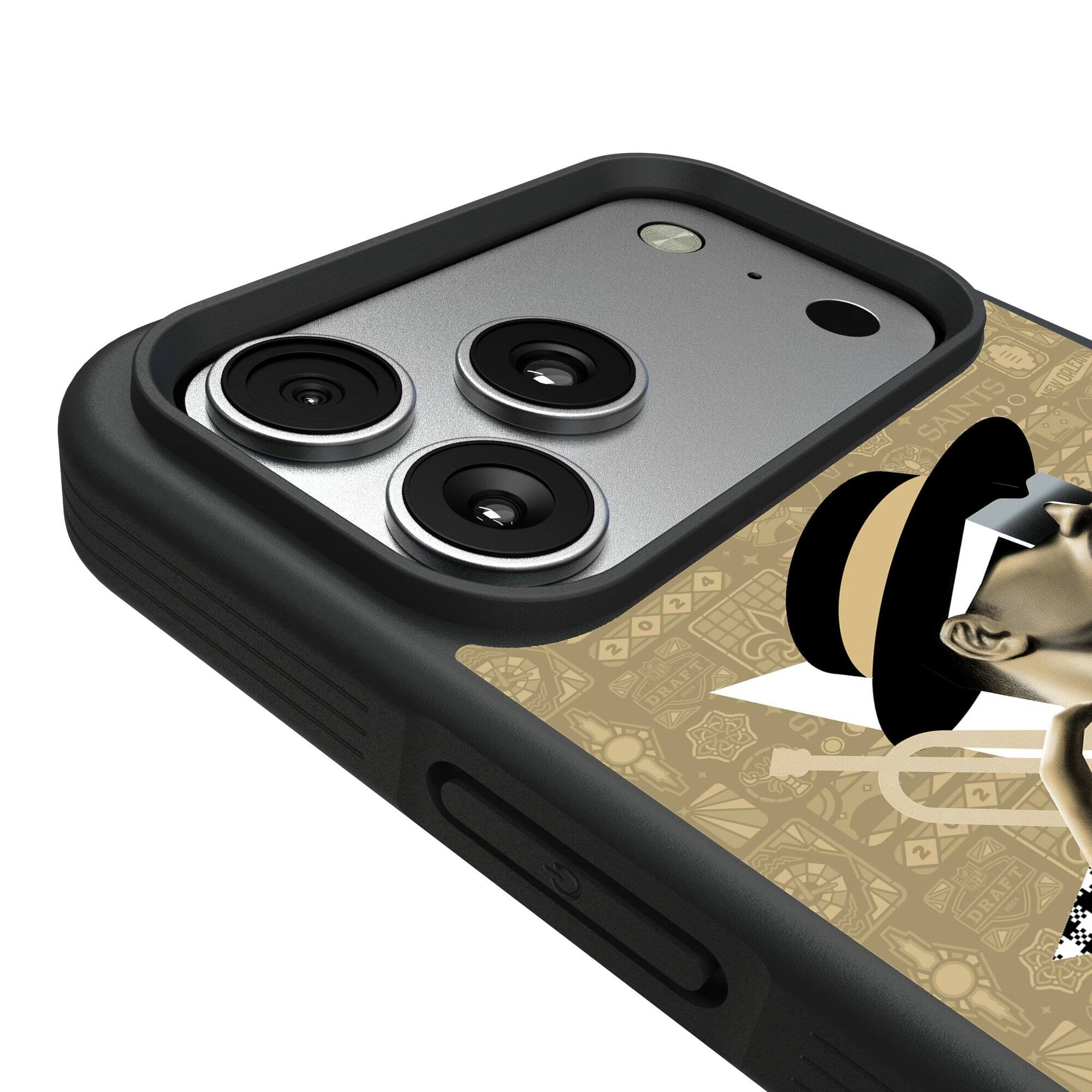 Alt View 2. Keyscaper - New Orleans Saints Bump Case with 8.2ft Drop Protection - 16 Pro - Black.