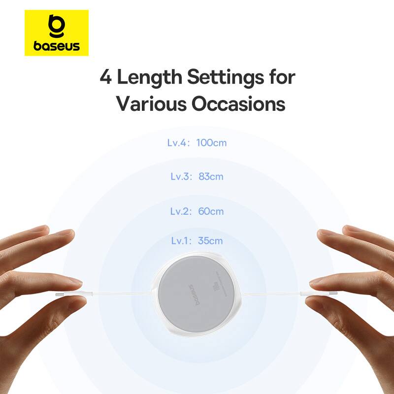 b baseus 4 Length Settings for Various Occasions Lv.4: 100cm Lv.3: 83cm Lv.2: 60cm Lv.1: 35cm