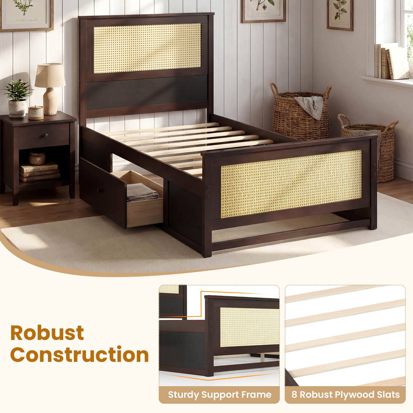 Robust Construction  
Sturdy Support Frame  
8 Robust Plywood Slats