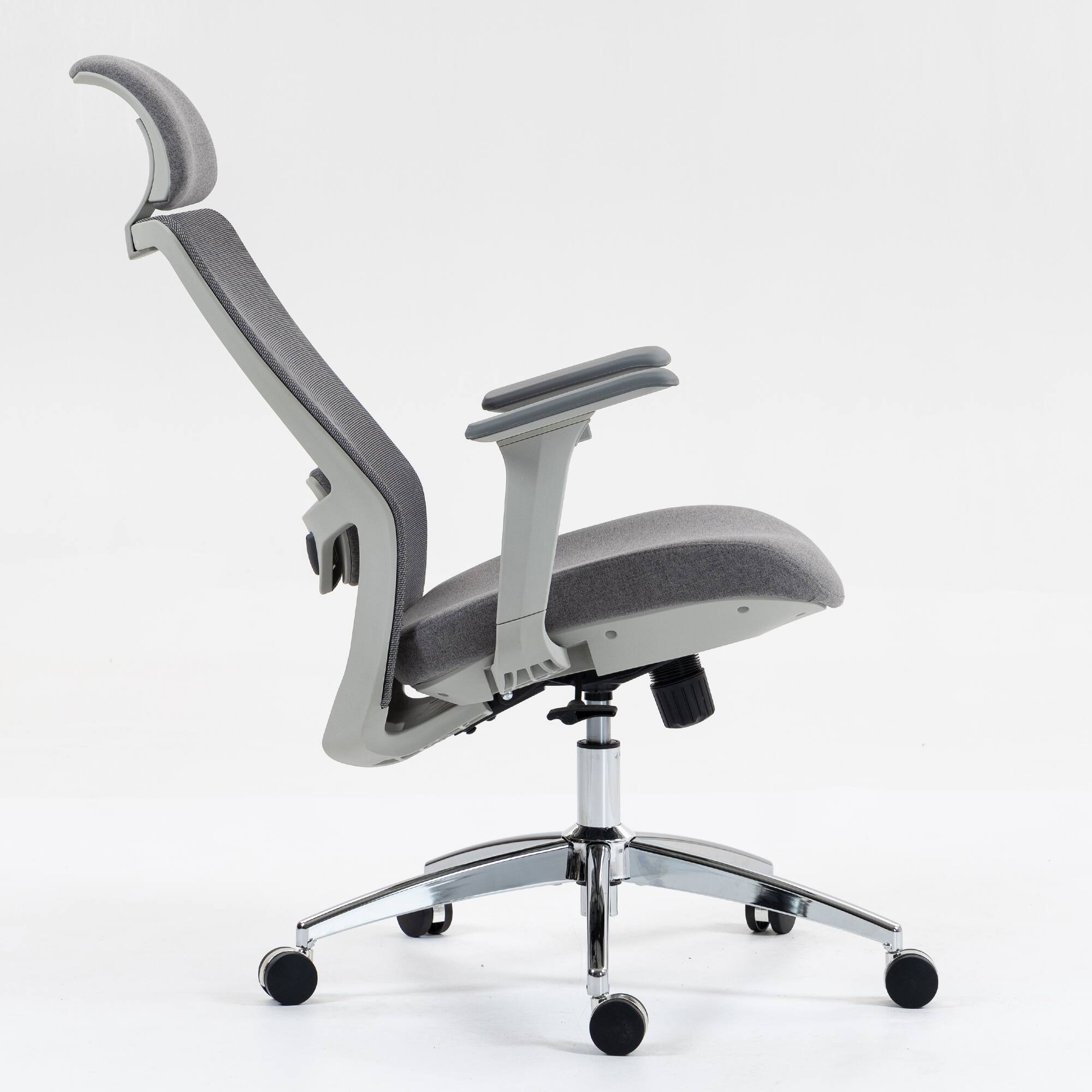 Alt View 4. PexFix - High-Bcak Ergonomic Office Chair with Dynamic Lumbar Support, Adjustable Seat Depth for Desk Work - Gray.