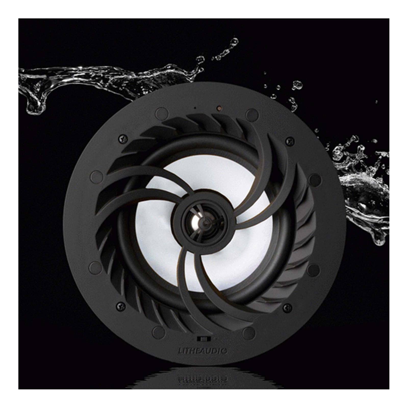 Alt View 1. Lithe Audio - All-in-one IP44 Wi-Fi Multi-Room Ceiling Speaker (Single) - Black.