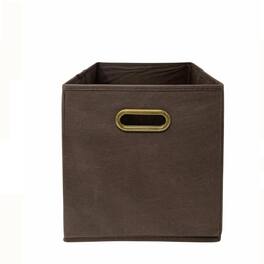 Kitcheniva - Fabric Storage Cube Bins Organizer Basket Containers Bins Metal Handle 10 Inch 6 Pack Brown