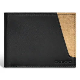 Champs - Iconic Collection Leather Top Wing Wallet - BlackIvory