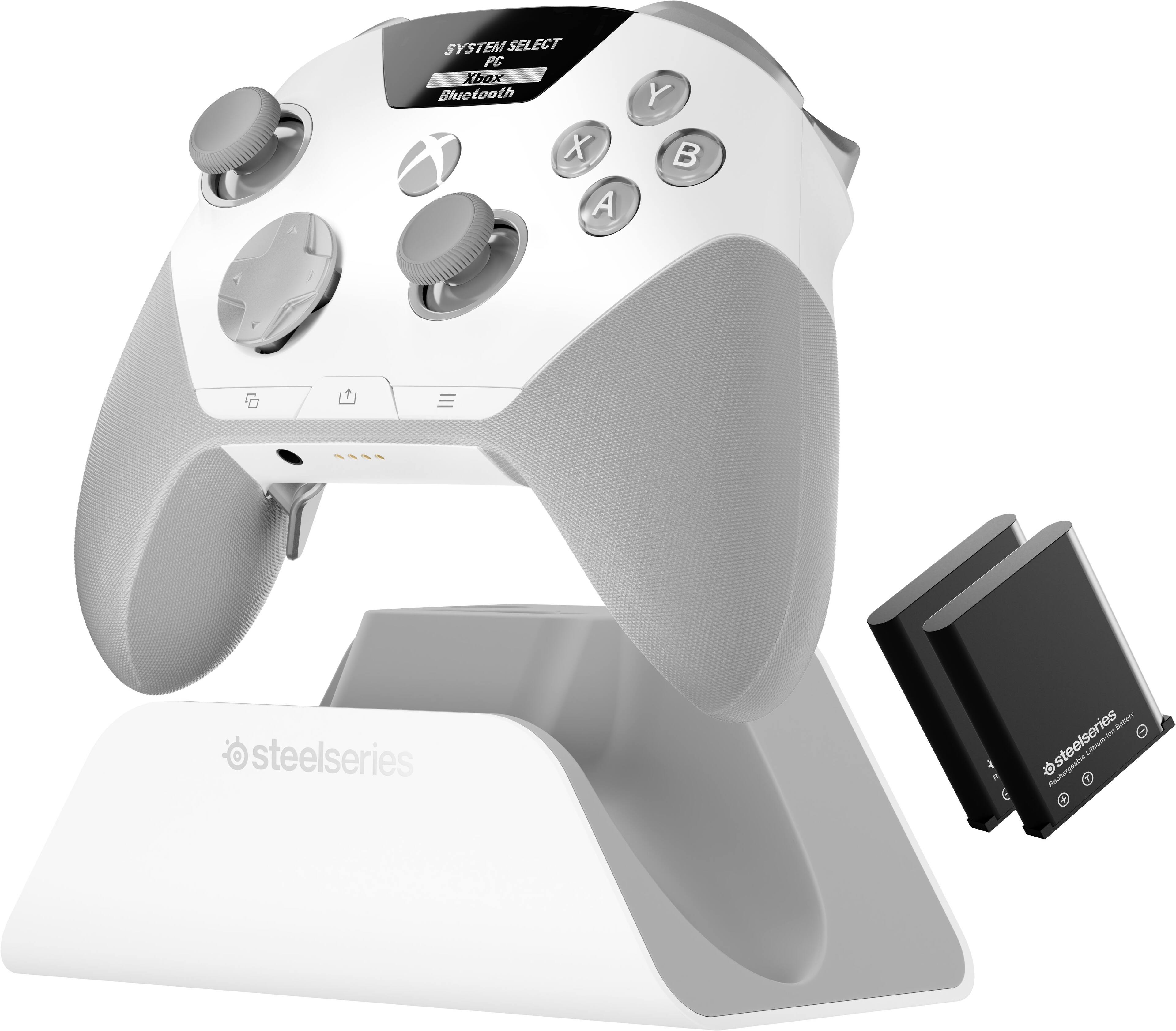 SYSTEM SELECT PC Xbox Bluetooth X A Y B

steelseries

Dattery too steelseries Liblum-ton Rechargeable TC