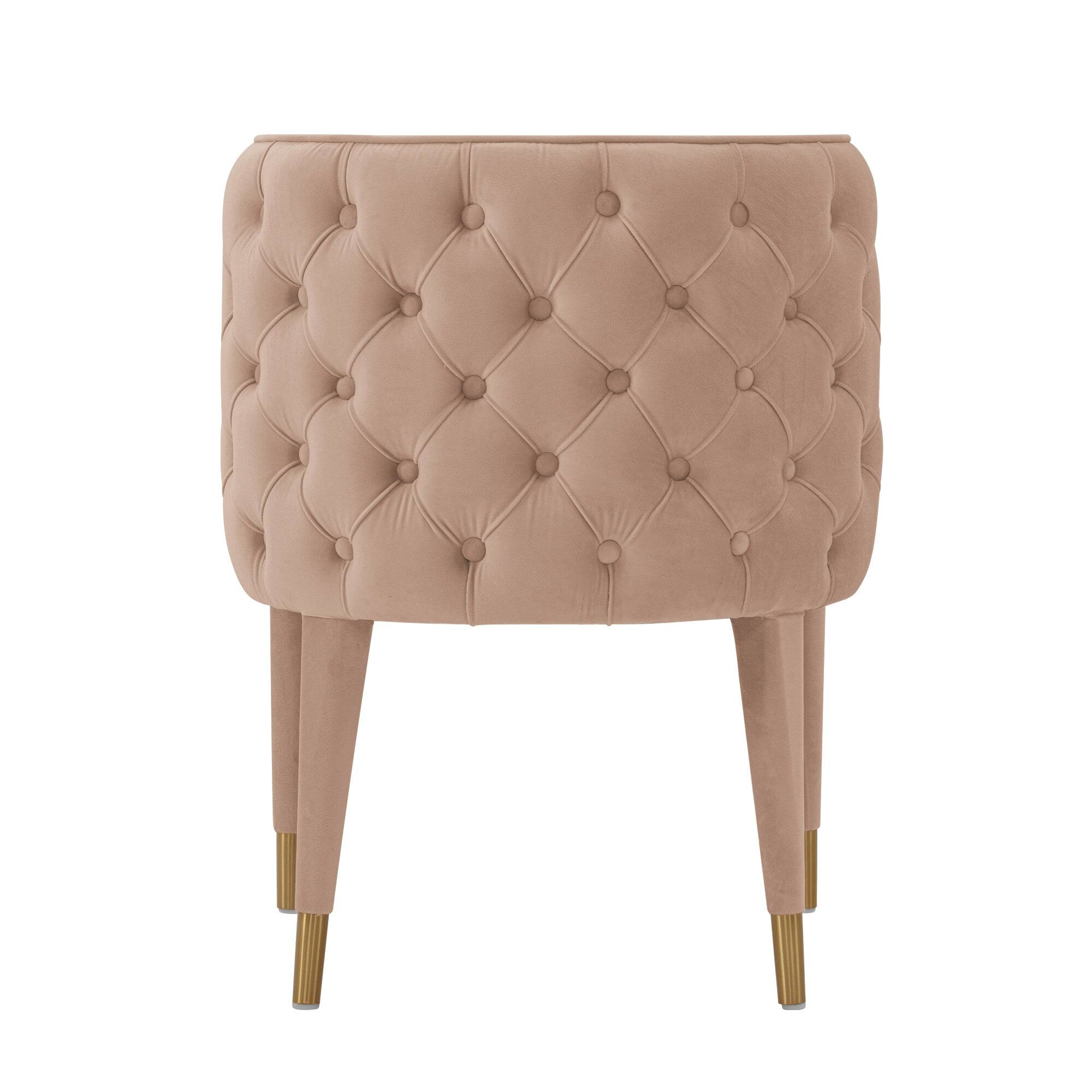 Alt View 3. Manhattan Comfort - Maya Modern Velvet Dining Chair - Nude.
