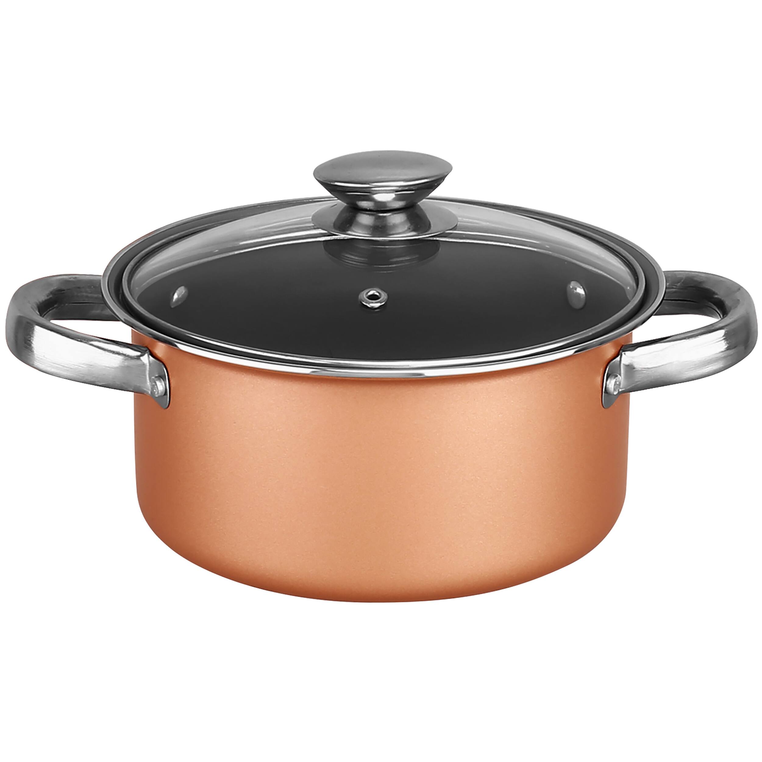 Alt View 1. Brentwood - Brentwood 9 Piece Aluminum Non Stick Cookware Set in Copper - Copper.