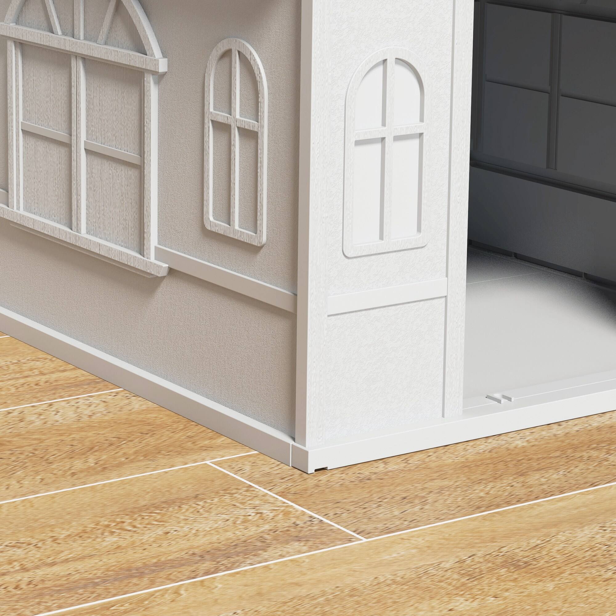 Alt View 5. Pawhut - Plastic Dog House, Water Resistant, Indoor Outdoor, with Door, Easy to Assemble, for Medium and Small Dogs.