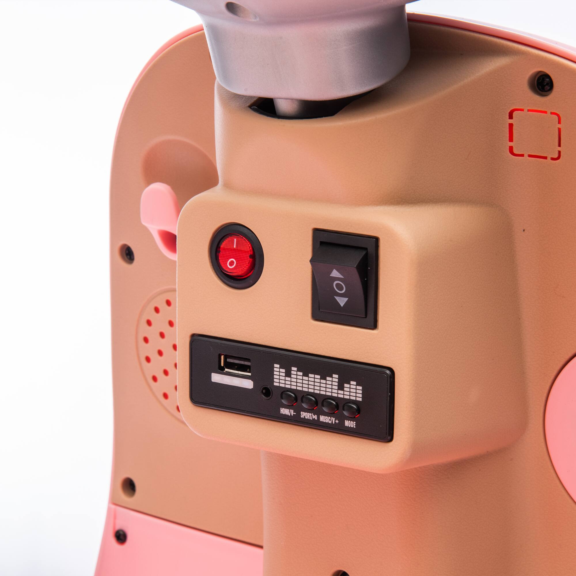 Sure, here is the corrected and grouped text from the image:

- POWER
- USB
- SPORKIN
- MUSIC/+
- MODE
- HOME