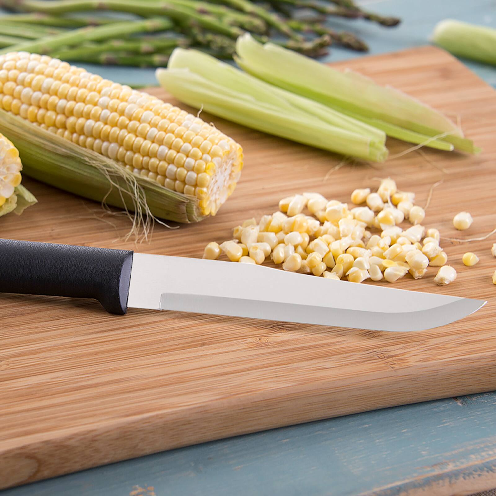 Alt View 2. Rada - Cutlery 5.375-Inch Stubby Butcher Knife, Black Handle - Black.