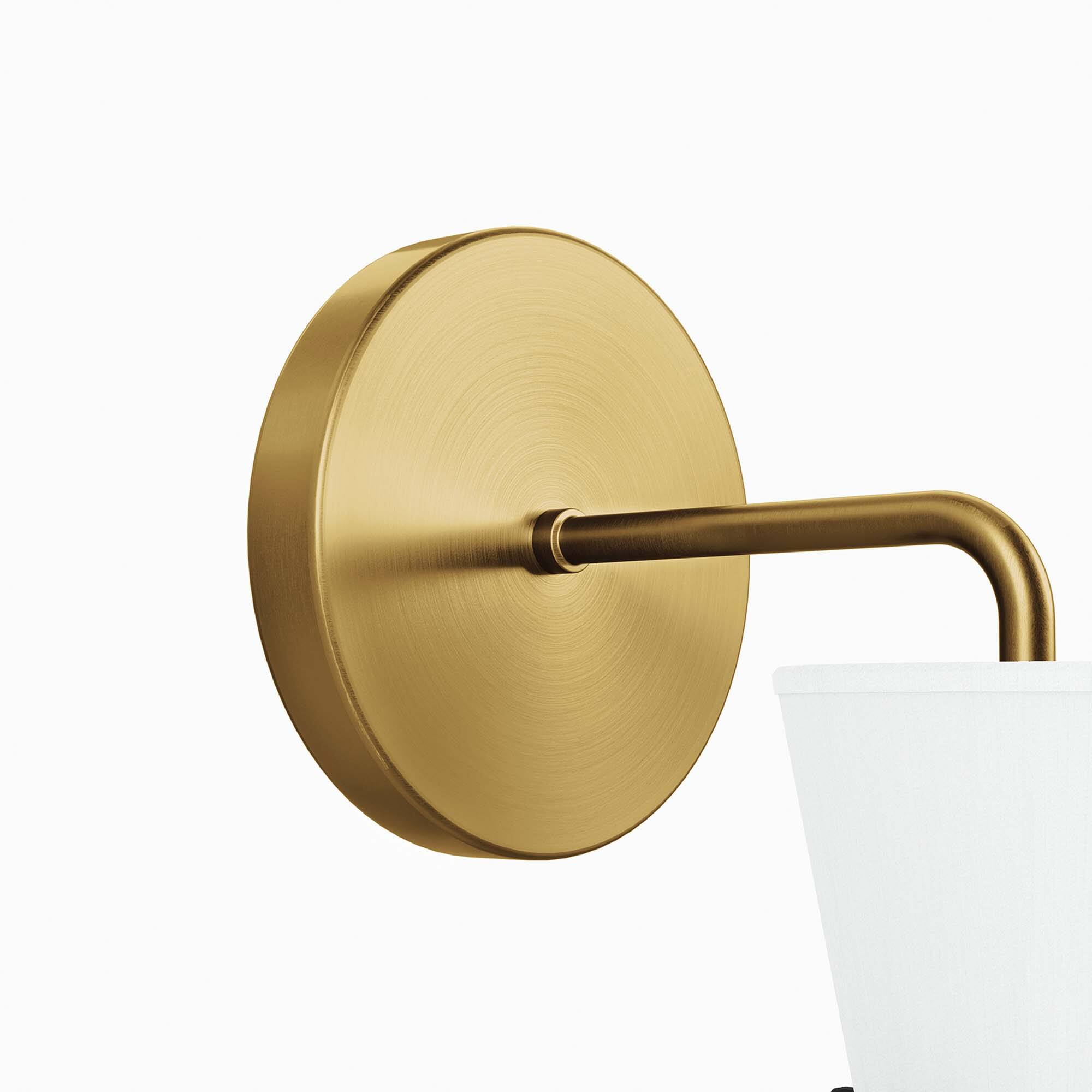 Alt View 4. Modway - Starlight 1-Light Wall Sconce by Modway - White Satin Brass.
