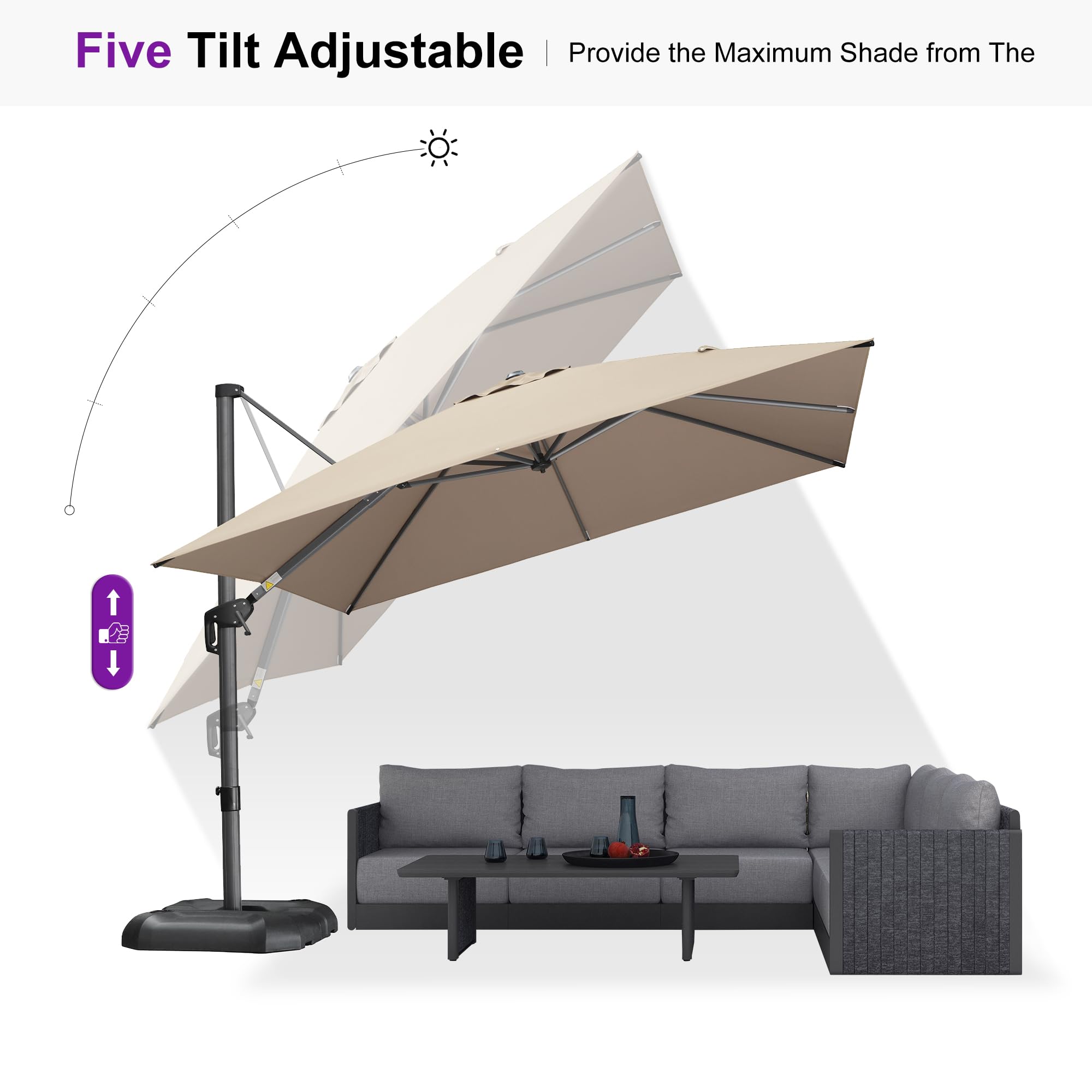 Five Tilt Adjustable | Provide the Maximum Shade from The Sun