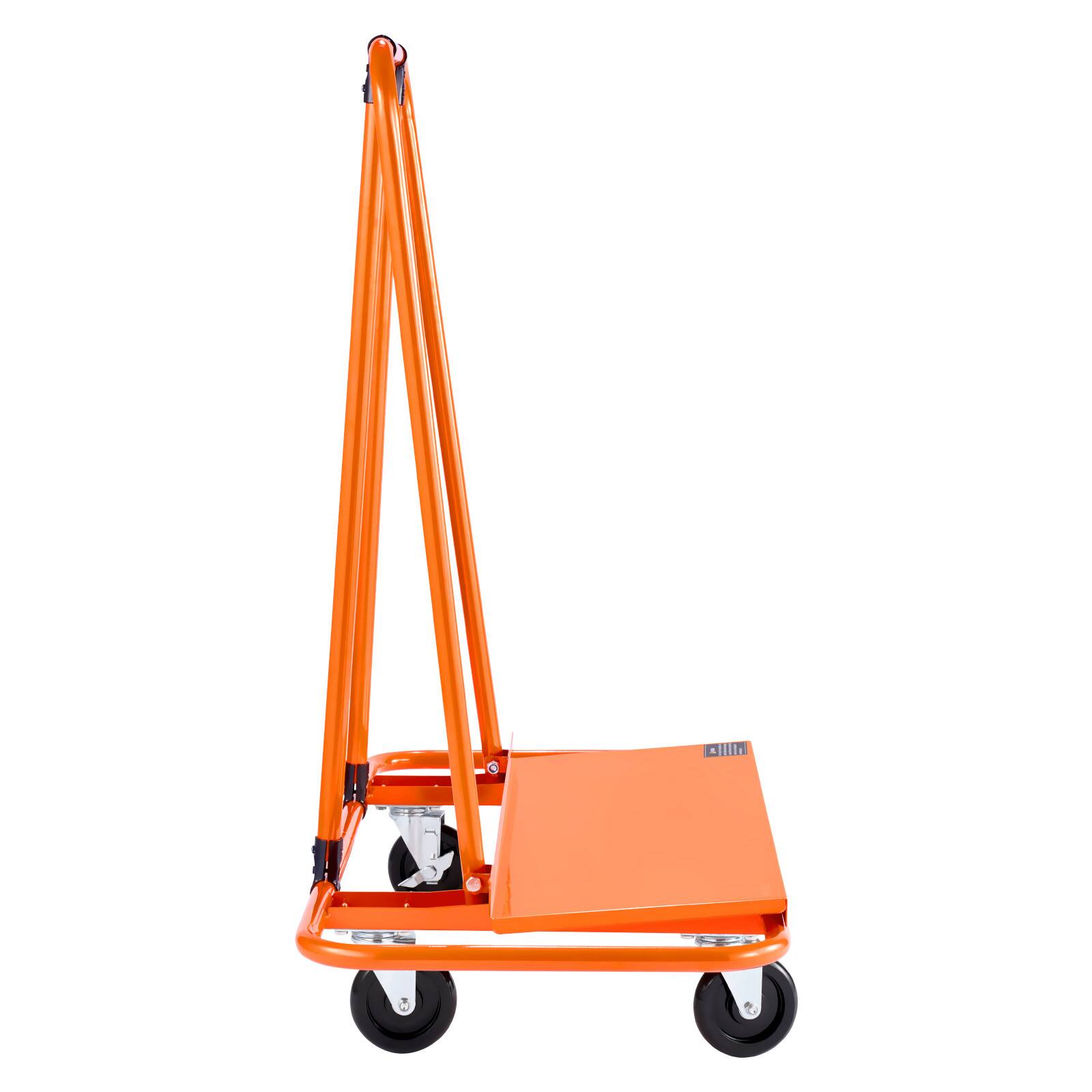Alt View 5. VEVOR - Drywall Cart Dolly, 1800 lbs Load Capacity, Steel Panel Dolly with 4 Swivel Casters, Durable & Long-lasting - Orange.