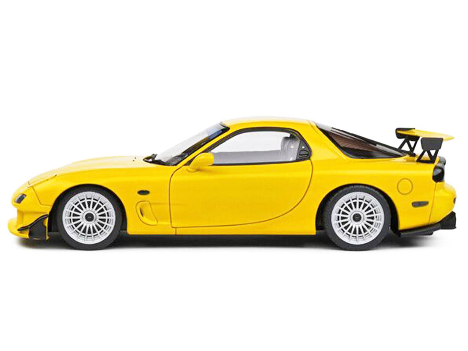 Alt View 3. Solido - 1994 Mazda RX7 Type RS (FD3RS) RHD (Right Hand Drive) Yellow 1/18 Diecast Model Car by Solido.