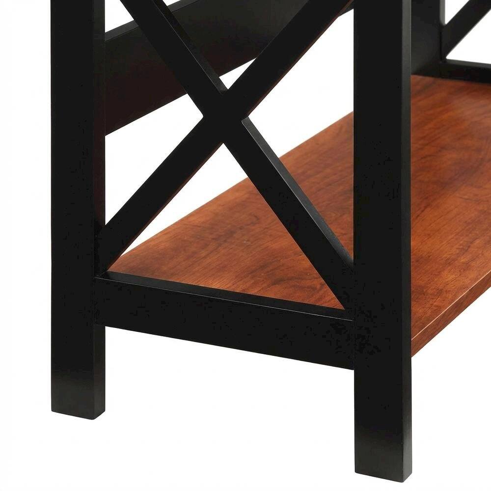 Alt View 3. FurniFact - Wooden 3-Tier Bookcase with Non-Lead Base Paint for Home and Office Storage - Cherry.