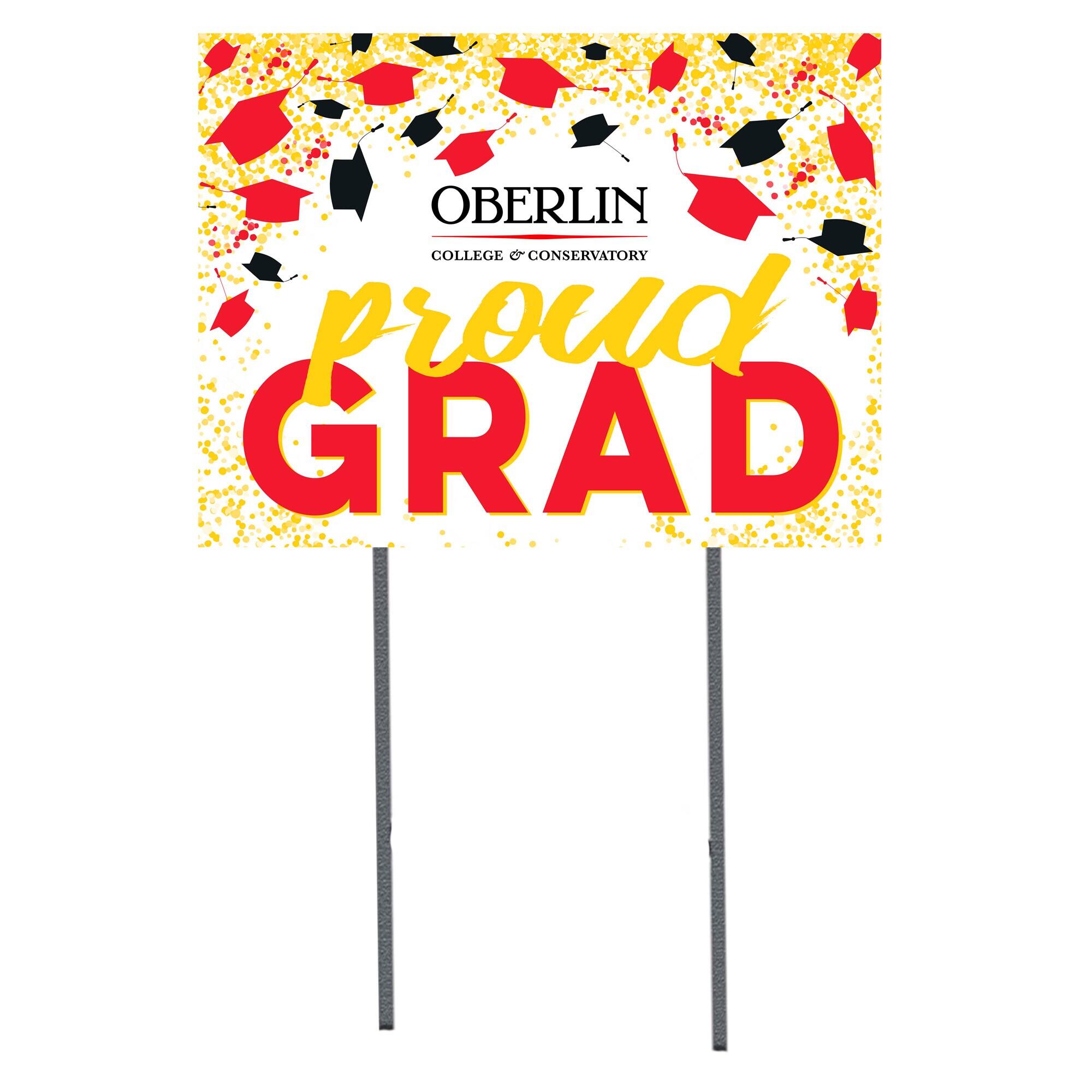 Oberlin Yeomen 18" x 24" Proud Grad Yard Sign