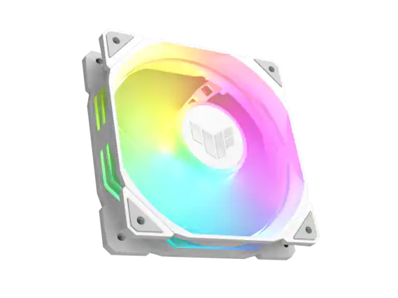 Front. ASUS - ASUS TUF Gaming TR120 120mm ARGB White Reverse Fan Triple Pack, 76.3 CFM, Aura Sync PWM - White.
