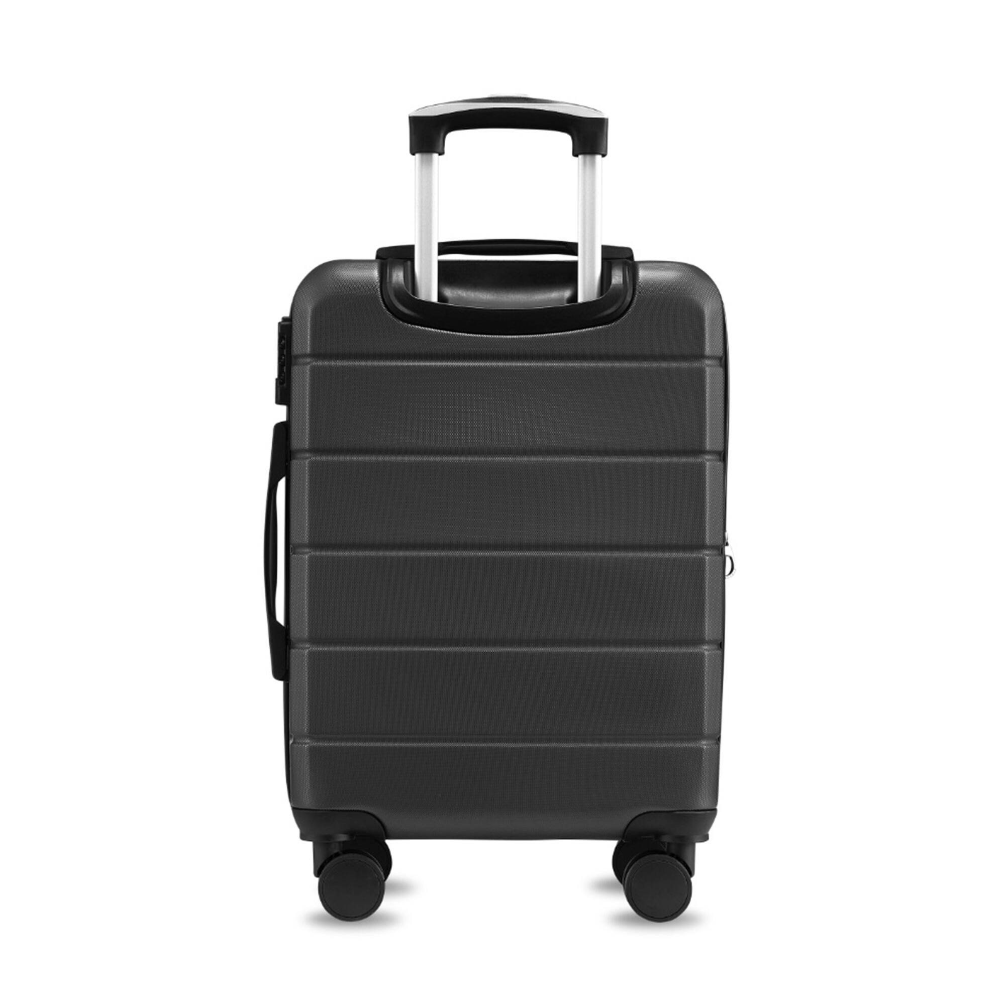 Back. LUGGEX - LUGGEX 20 Inch Carry-On Expandable Hardside Spinner Suitcase with TSA Lock Black - Black.