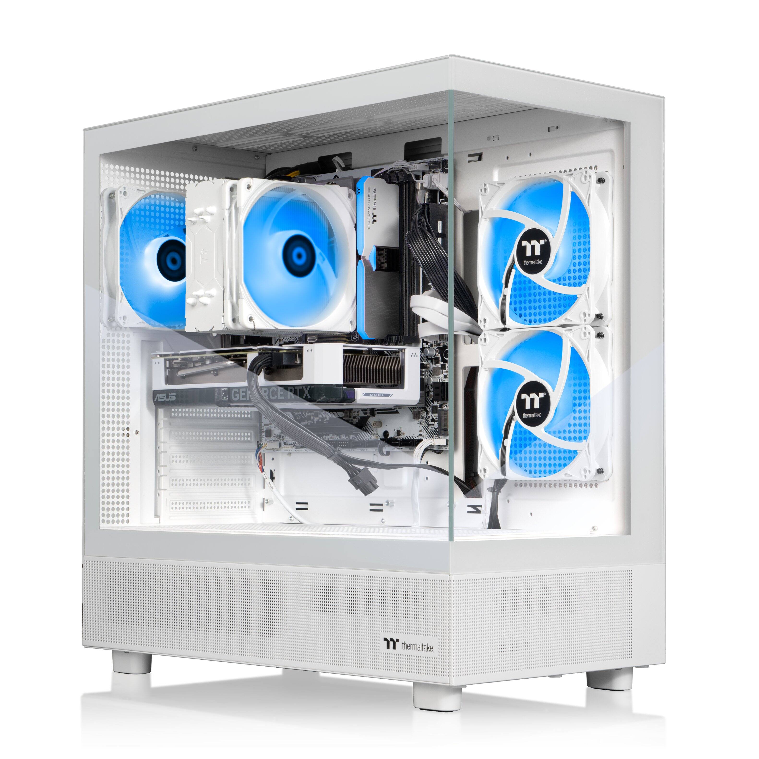 "Sentotac A SUS 2 GEN RCE RIX add" is a phrase that does not make sense in the context of the image. The image shows a computer case with two fans and a blue light inside. The phrase does not provide any relevant information about the computer case or its components.