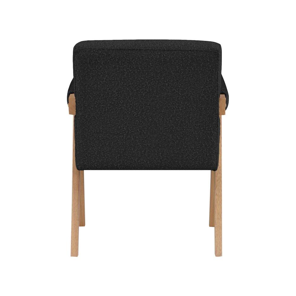 Alt View 1. Meridian Furniture - Woodloch Black Boucle Fabric Accent Chair - Black.