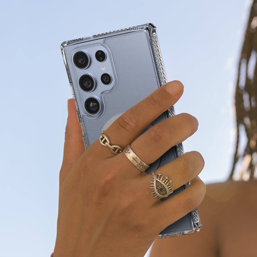 Alt View 6. Itskins - Hybrid_R Clear MagSafe Case for Samsung Galaxy S25 Ultra - Clear.