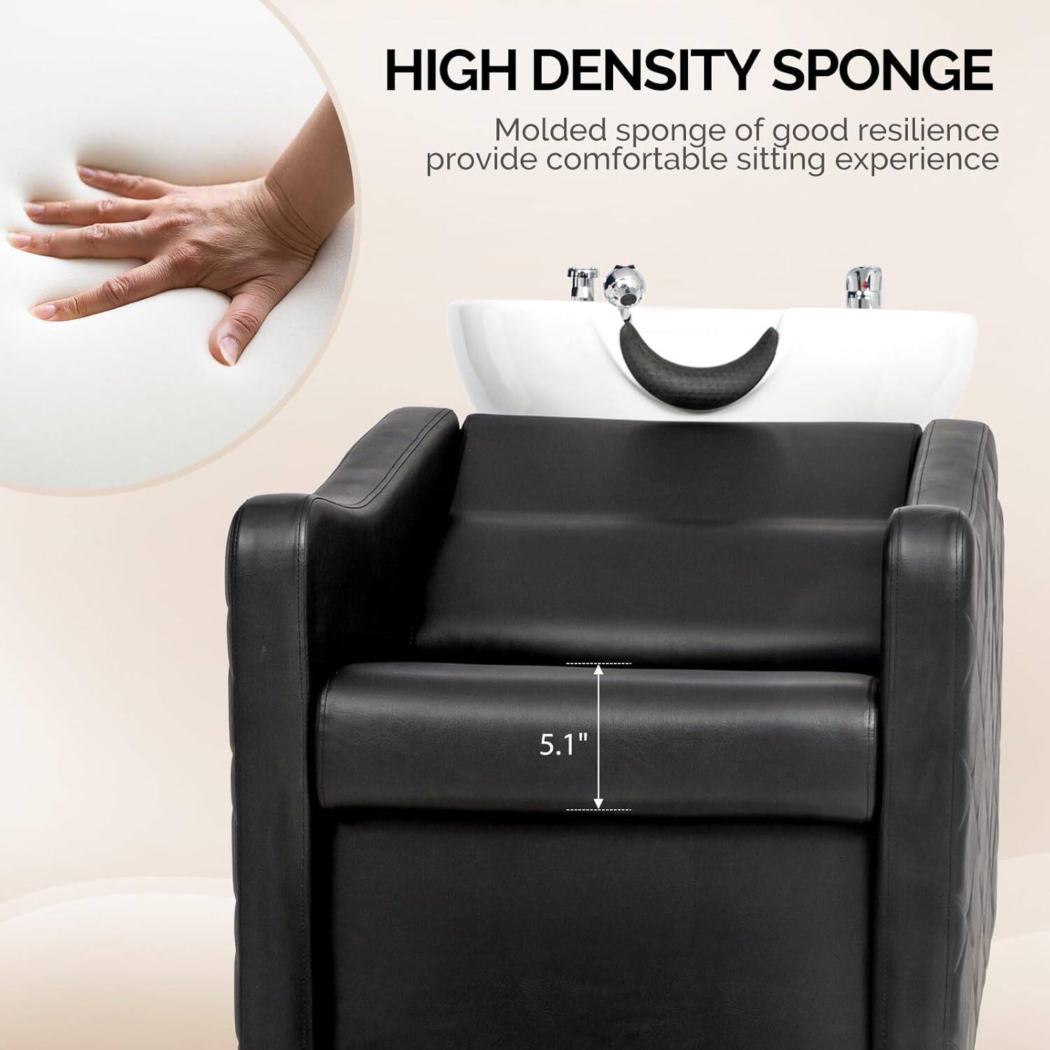 HIGH DENSITY SPONGE  
Molded sponge of good resilience provide comfortable sitting experience  
5.1"