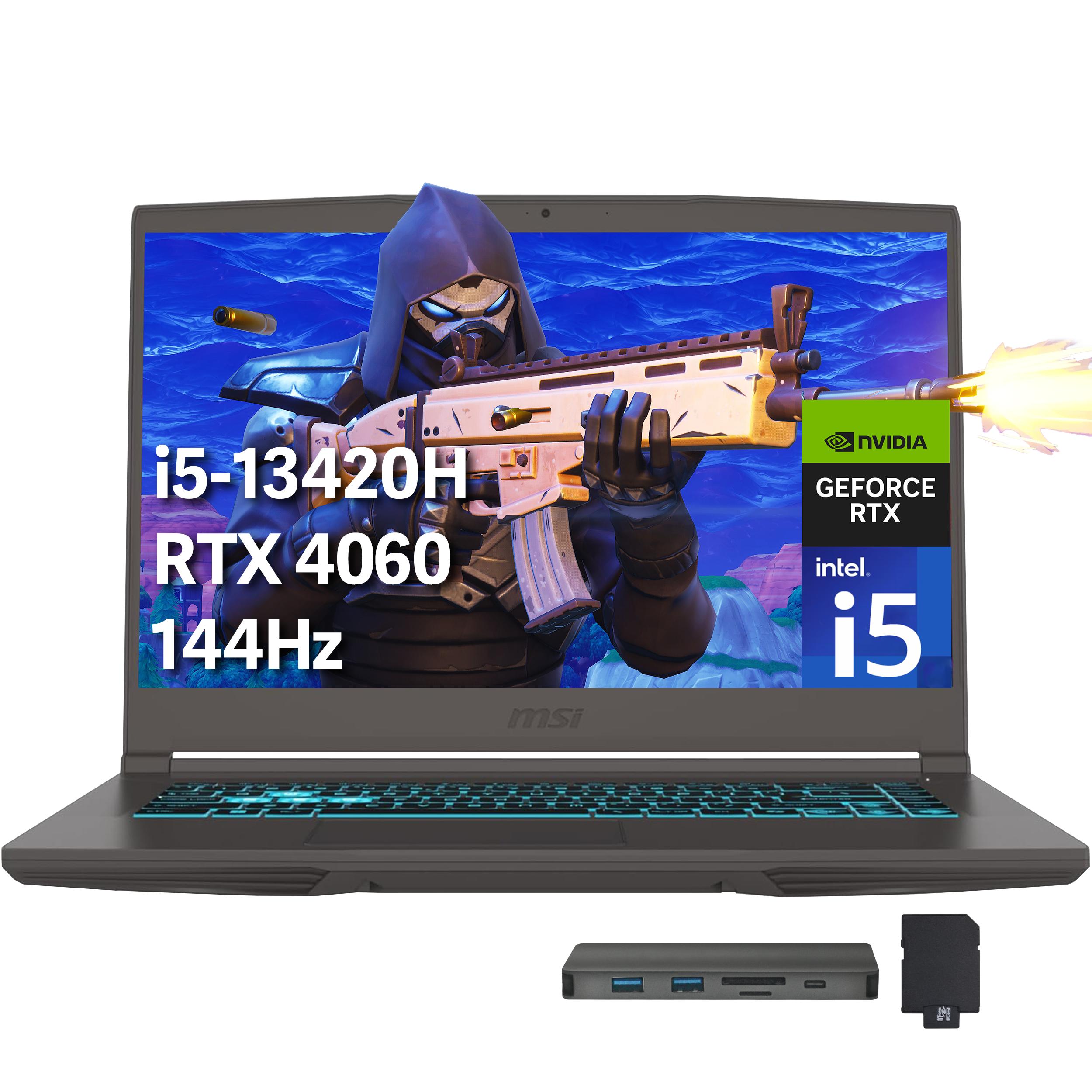 MSI - Thin15 FHD Gaming Laptop,Intel i5-13420H,GeForce RTX 4060,16GB RAM,1TB SSD+256GB Docking Station,Win 11 Pro - Gray