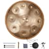 Front. VEVOR - Handpan Drum, 22 in & 10 Notes, D Minor Hand Drum, Hand Pan Drum Instrument with Mallets, 432Hz Handpan Stand &Carry Bag - Golden.