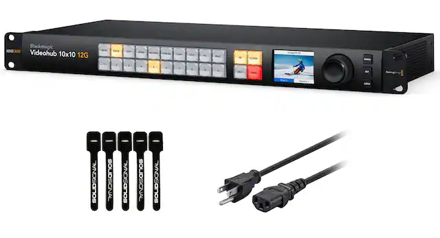 Blackmagic 12G SOT Videohub 10x10 12G MON DECK EDIT ATEM M/EW STREAM CAM ST/C PC MAC IN CLEAR 2160p59.94 MENU 1: 3 4 1 & 3 8 a D OUT TAKE Deck 5 Monitor 1 SET LOCK Budmagetoog 8 SOUDSIGNAL SOLIDSIGNAL SOUDSIGNAL SOLIDSIGNAL SOUDSIGNAL